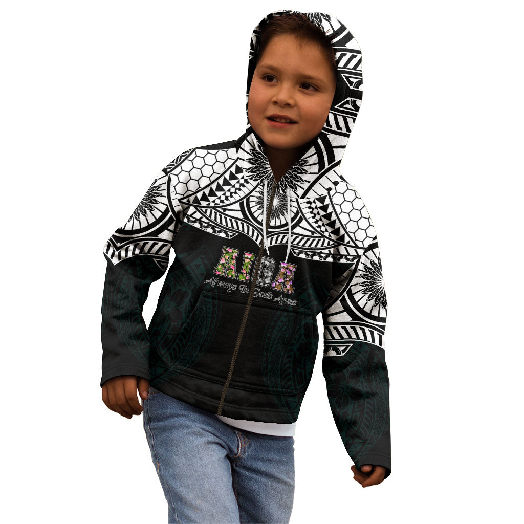 AIGA Always In Gods Arms Samoa Kid Hoodie Polynesian Tribal Tattoo Art Family Heritage Faith