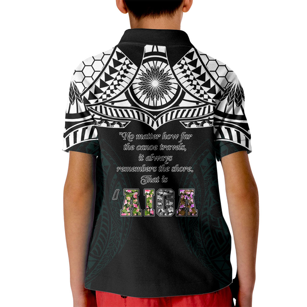 AIGA Always In Gods Arms Samoa Kid Polo Shirt Polynesian Tribal Tattoo Art Family Heritage Faith