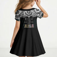 AIGA Always In Gods Arms Samoa Kid Short Sleeve Dress Polynesian Tribal Tattoo Art Family Heritage Faith