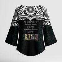AIGA Always In Gods Arms Samoa Kimono Sleeve Blouse Polynesian Tribal Tattoo Art Family Heritage Faith