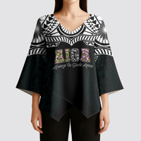AIGA Always In Gods Arms Samoa Kimono Sleeve Blouse Polynesian Tribal Tattoo Art Family Heritage Faith