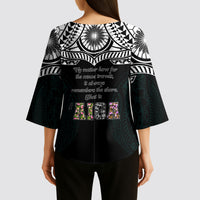 AIGA Always In Gods Arms Samoa Kimono Sleeve Blouse Polynesian Tribal Tattoo Art Family Heritage Faith