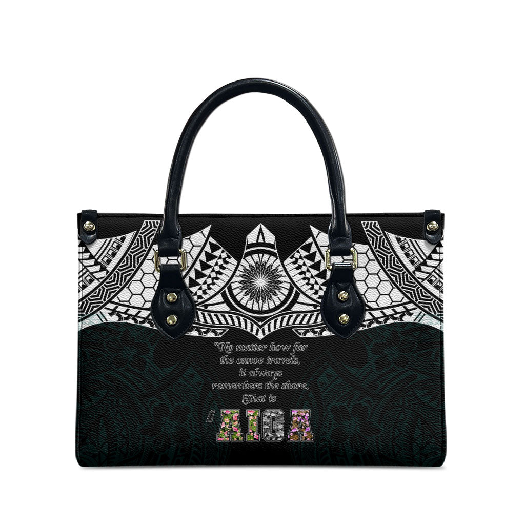 AIGA Always In Gods Arms Samoa Leather Bag Polynesian Tribal Tattoo Art Family Heritage Faith