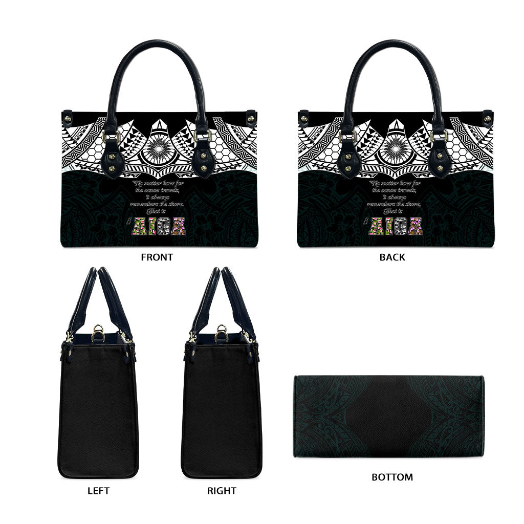 AIGA Always In Gods Arms Samoa Leather Bag Polynesian Tribal Tattoo Art Family Heritage Faith