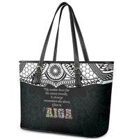 AIGA Always In Gods Arms Samoa Leather Tote Bag Polynesian Tribal Tattoo Art Family Heritage Faith