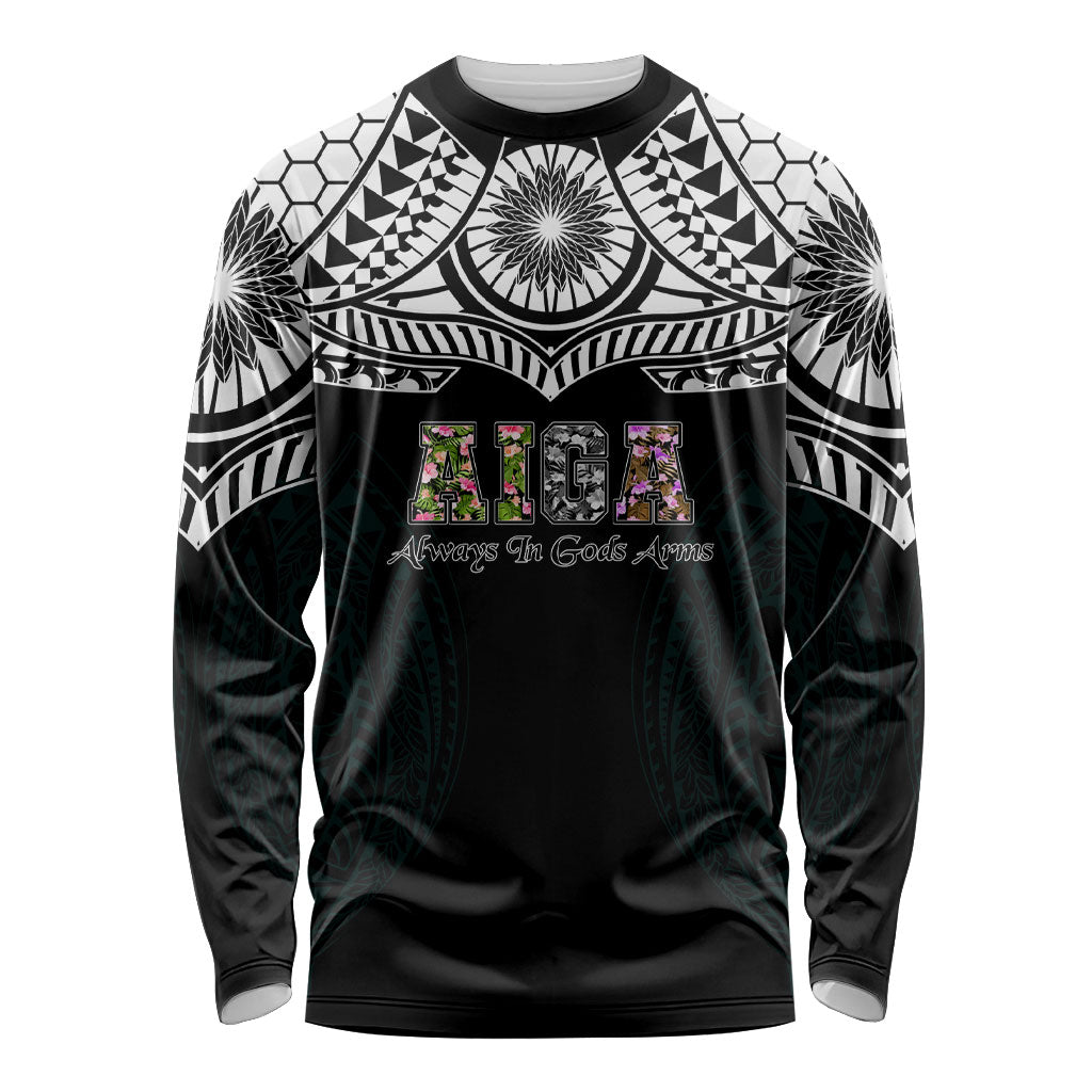 AIGA Always In Gods Arms Samoa Long Sleeve Shirt Polynesian Tribal Tattoo Art Family Heritage Faith