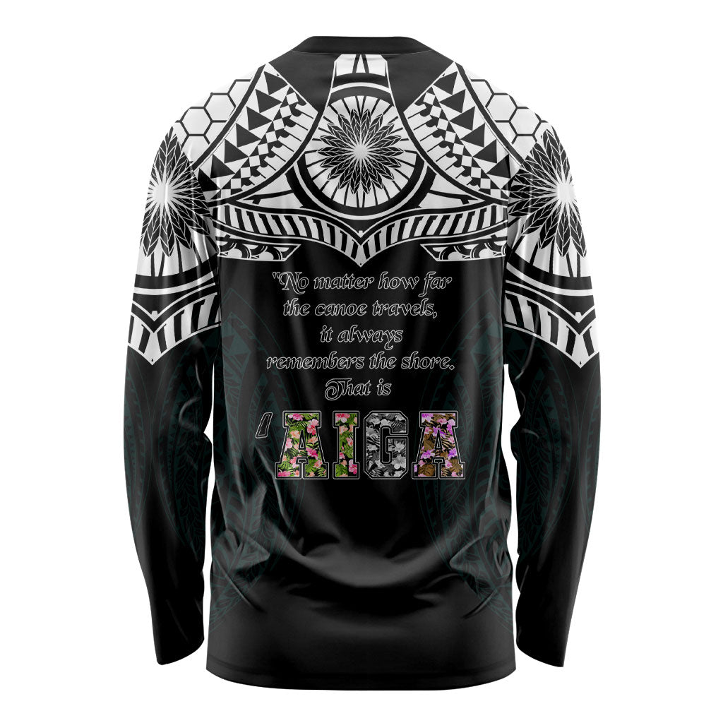 AIGA Always In Gods Arms Samoa Long Sleeve Shirt Polynesian Tribal Tattoo Art Family Heritage Faith