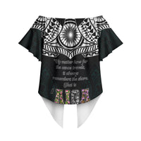 AIGA Always In Gods Arms Samoa Off Shoulder Wrap Waist Top Polynesian Tribal Tattoo Art Family Heritage Faith