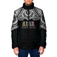 AIGA Always In Gods Arms Samoa Padded Jacket Polynesian Tribal Tattoo Art Family Heritage Faith