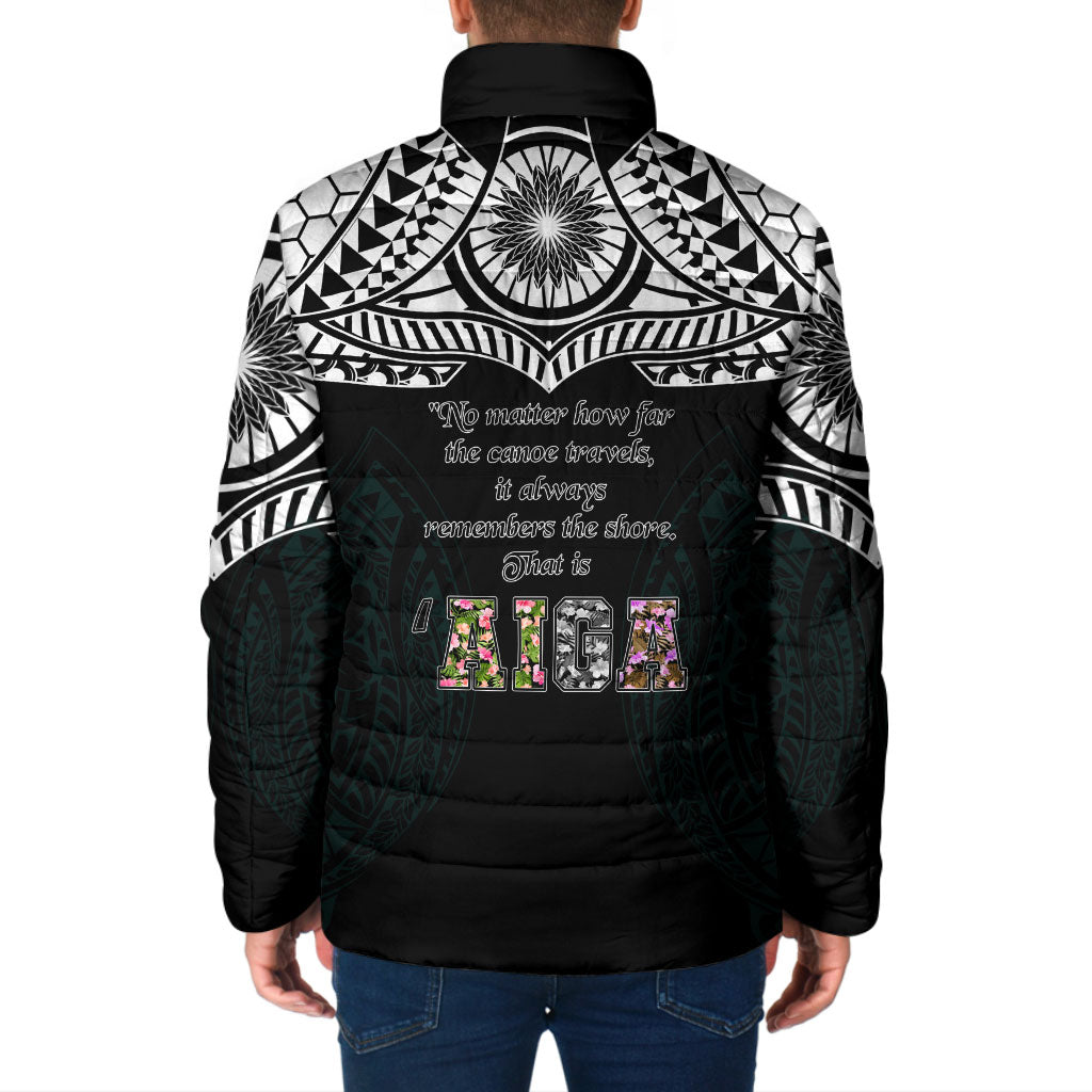 AIGA Always In Gods Arms Samoa Padded Jacket Polynesian Tribal Tattoo Art Family Heritage Faith