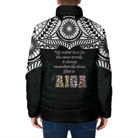 AIGA Always In Gods Arms Samoa Padded Jacket Polynesian Tribal Tattoo Art Family Heritage Faith
