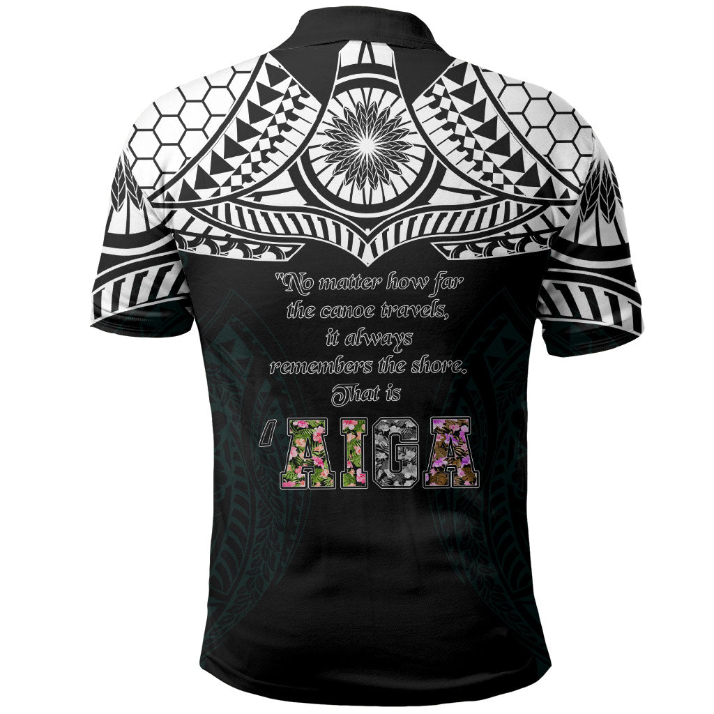 AIGA Always In Gods Arms Samoa Polo Shirt Polynesian Tribal Tattoo Art Family Heritage Faith
