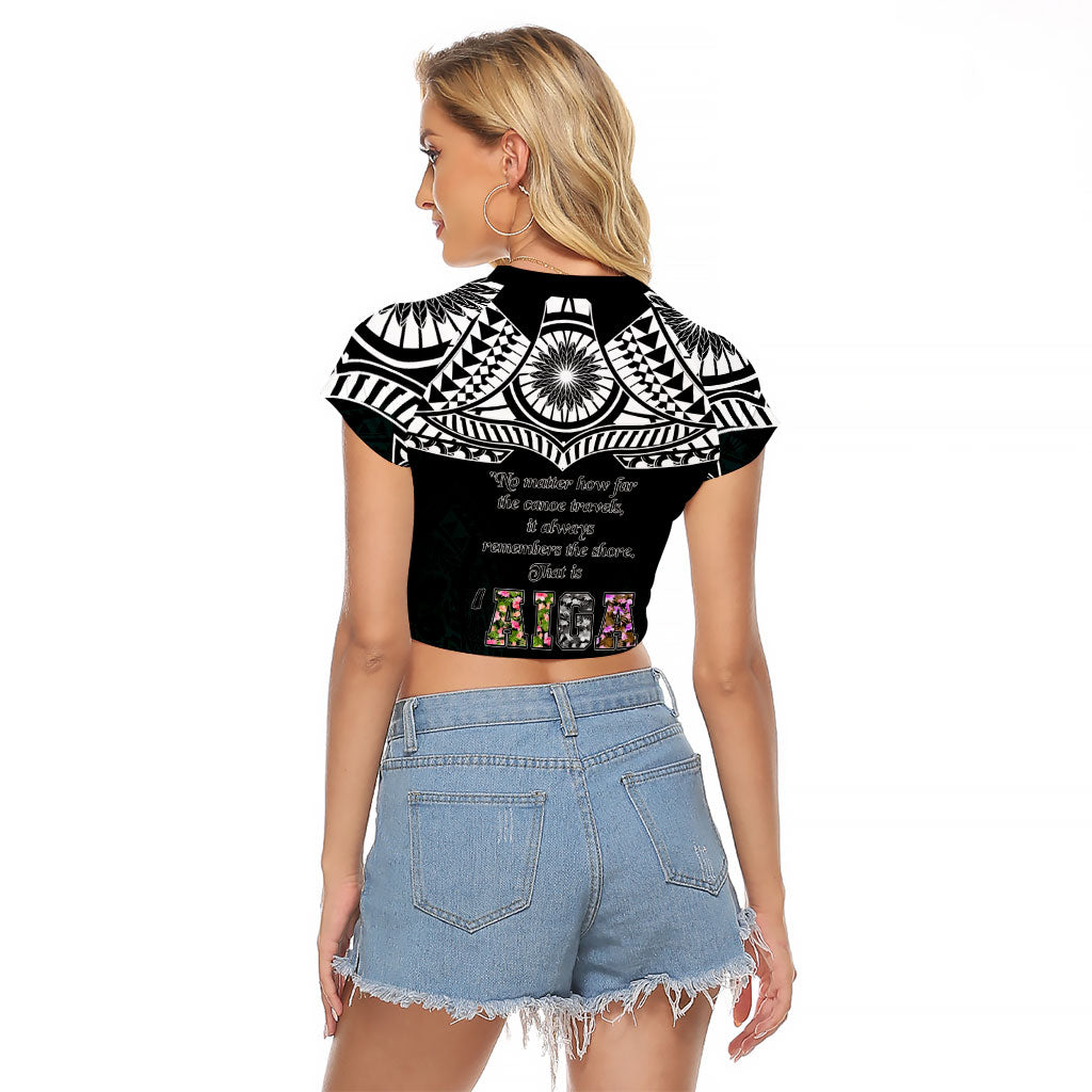 AIGA Always In Gods Arms Samoa Raglan Cropped T Shirt Polynesian Tribal Tattoo Art Family Heritage Faith