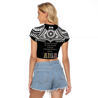 AIGA Always In Gods Arms Samoa Raglan Cropped T Shirt Polynesian Tribal Tattoo Art Family Heritage Faith