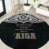 AIGA Always In Gods Arms Samoa Round Carpet Polynesian Tribal Tattoo Art Family Heritage Faith