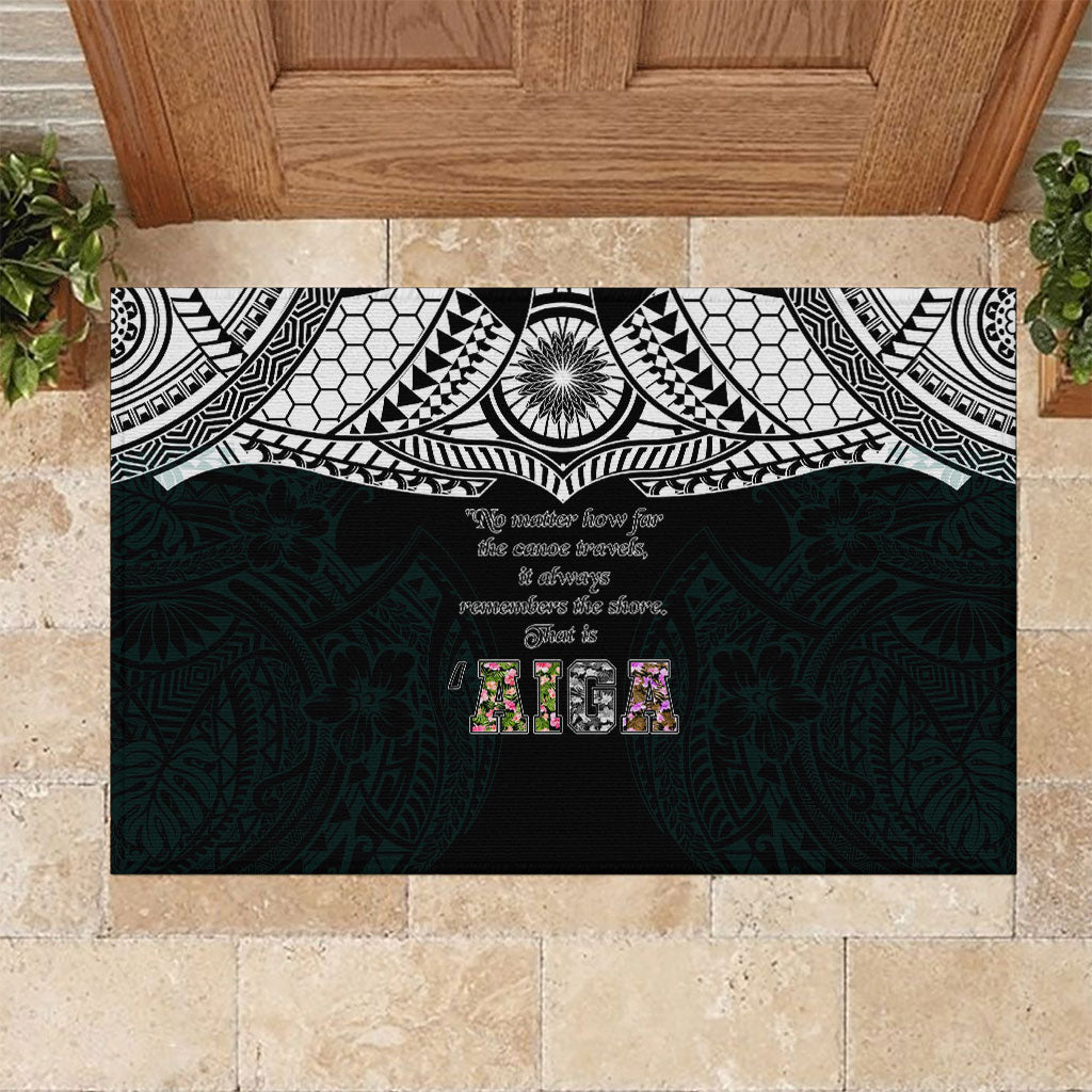 AIGA Always In Gods Arms Samoa Rubber Doormat Polynesian Tribal Tattoo Art Family Heritage Faith