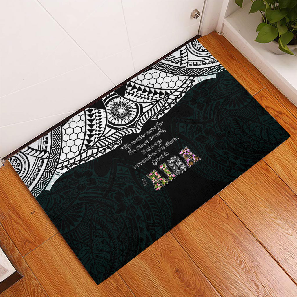 AIGA Always In Gods Arms Samoa Rubber Doormat Polynesian Tribal Tattoo Art Family Heritage Faith