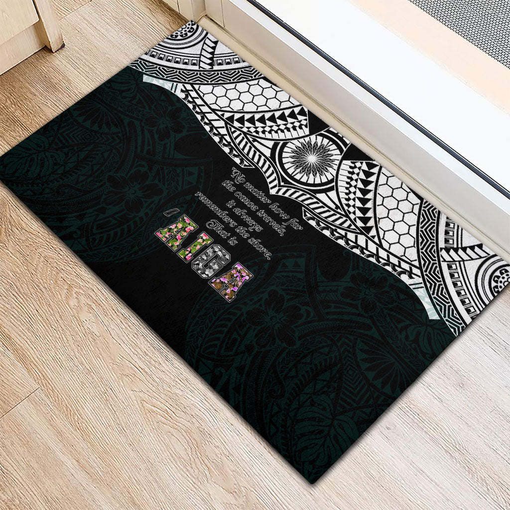 AIGA Always In Gods Arms Samoa Rubber Doormat Polynesian Tribal Tattoo Art Family Heritage Faith