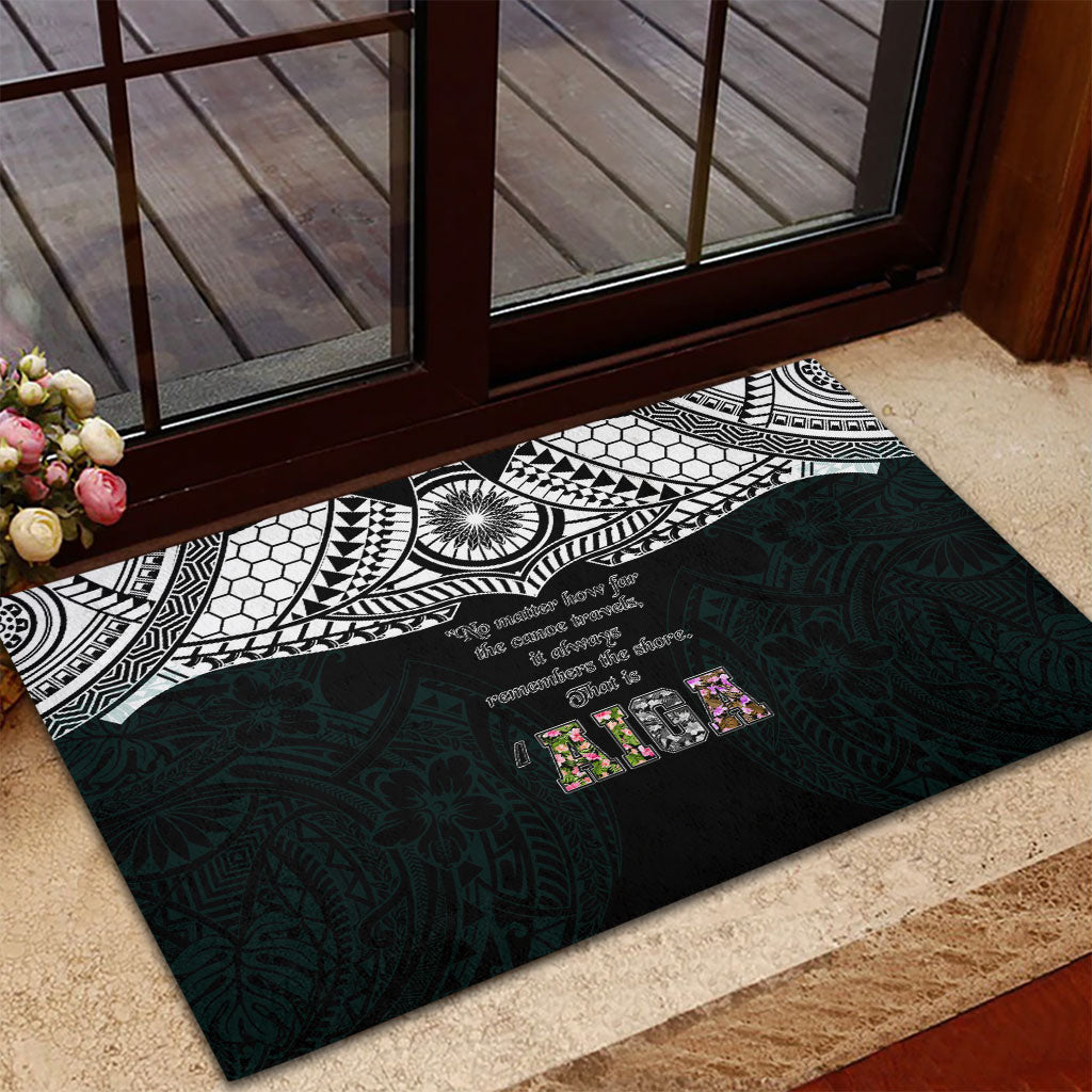 AIGA Always In Gods Arms Samoa Rubber Doormat Polynesian Tribal Tattoo Art Family Heritage Faith