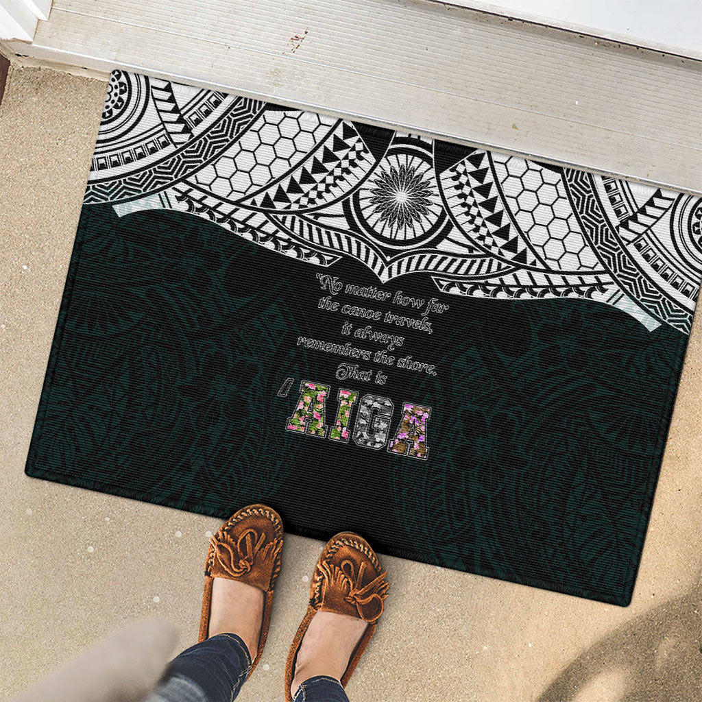 AIGA Always In Gods Arms Samoa Rubber Doormat Polynesian Tribal Tattoo Art Family Heritage Faith
