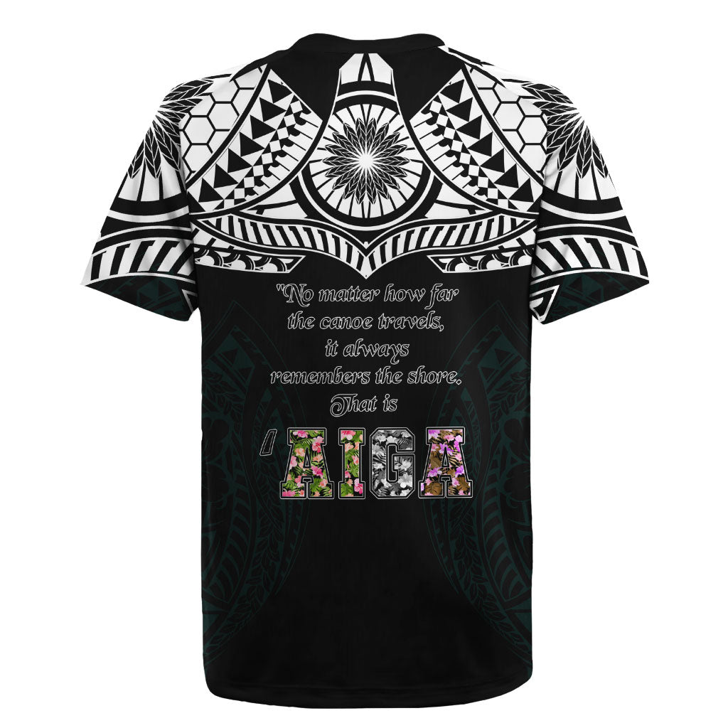 AIGA Always In Gods Arms Samoa Rugby Jersey Polynesian Tribal Tattoo Art Family Heritage Faith