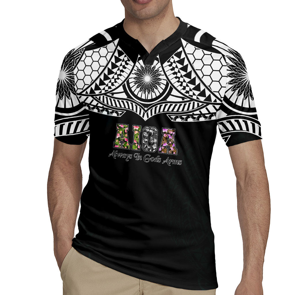 AIGA Always In Gods Arms Samoa Rugby Jersey Polynesian Tribal Tattoo Art Family Heritage Faith