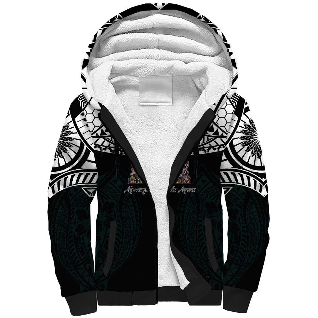 AIGA Always In Gods Arms Samoa Sherpa Hoodie Polynesian Tribal Tattoo Art Family Heritage Faith TS04 Unisex Black White - Polynesian Pride