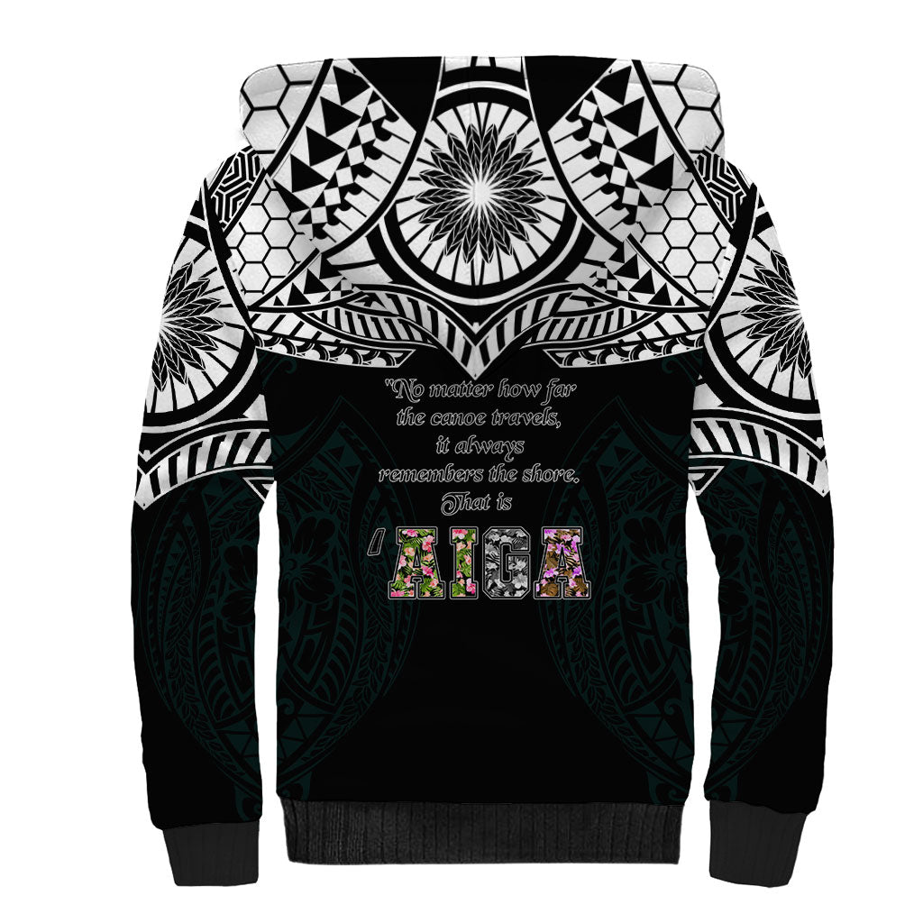 AIGA Always In Gods Arms Samoa Sherpa Hoodie Polynesian Tribal Tattoo Art Family Heritage Faith