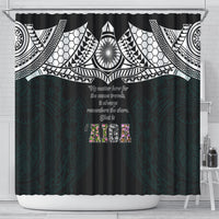 AIGA Always In Gods Arms Samoa Shower Curtain Polynesian Tribal Tattoo Art Family Heritage Faith