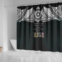 AIGA Always In Gods Arms Samoa Shower Curtain Polynesian Tribal Tattoo Art Family Heritage Faith