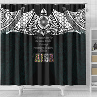 AIGA Always In Gods Arms Samoa Shower Curtain Polynesian Tribal Tattoo Art Family Heritage Faith