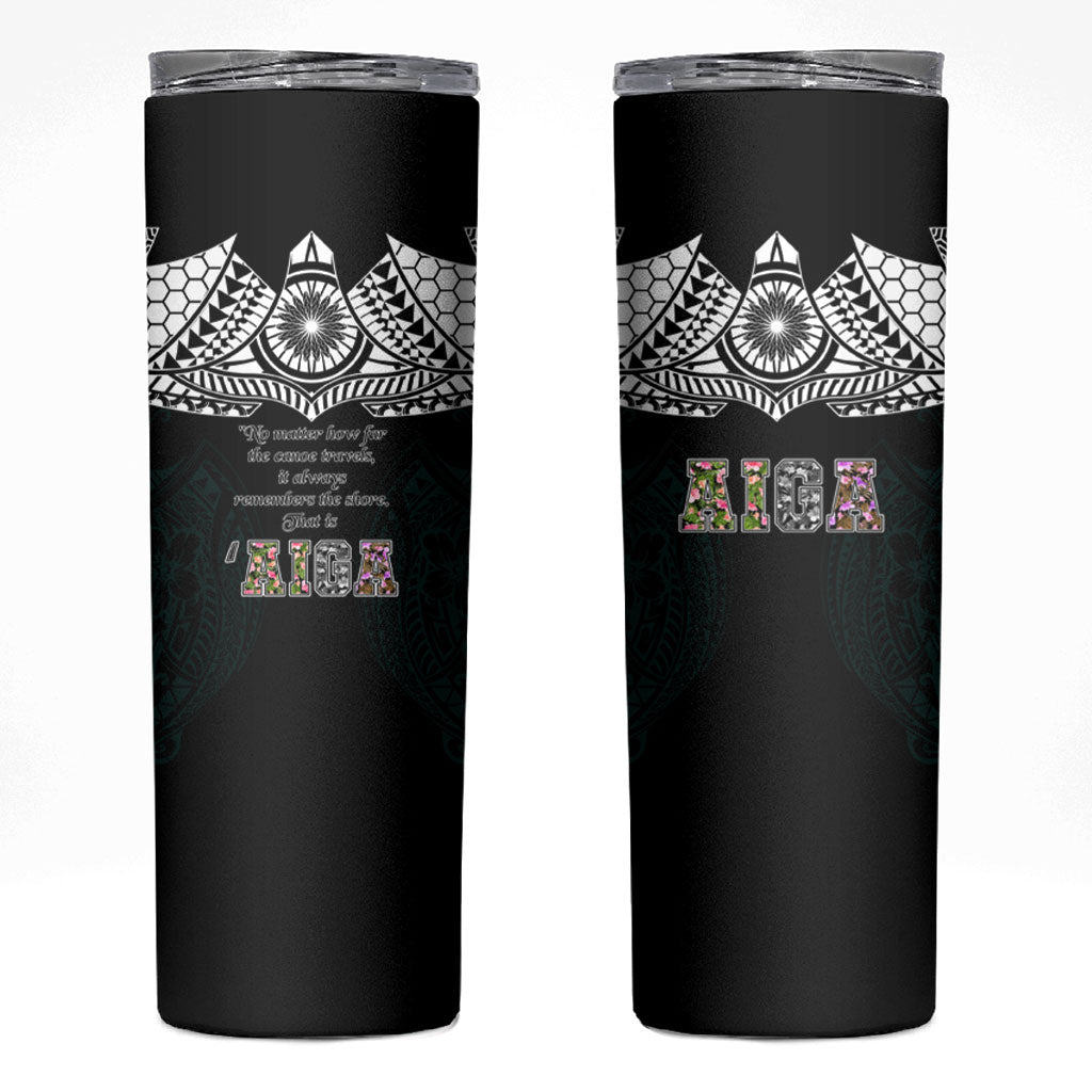 AIGA Always In Gods Arms Samoa Skinny Tumbler Polynesian Tribal Tattoo Art Family Heritage Faith