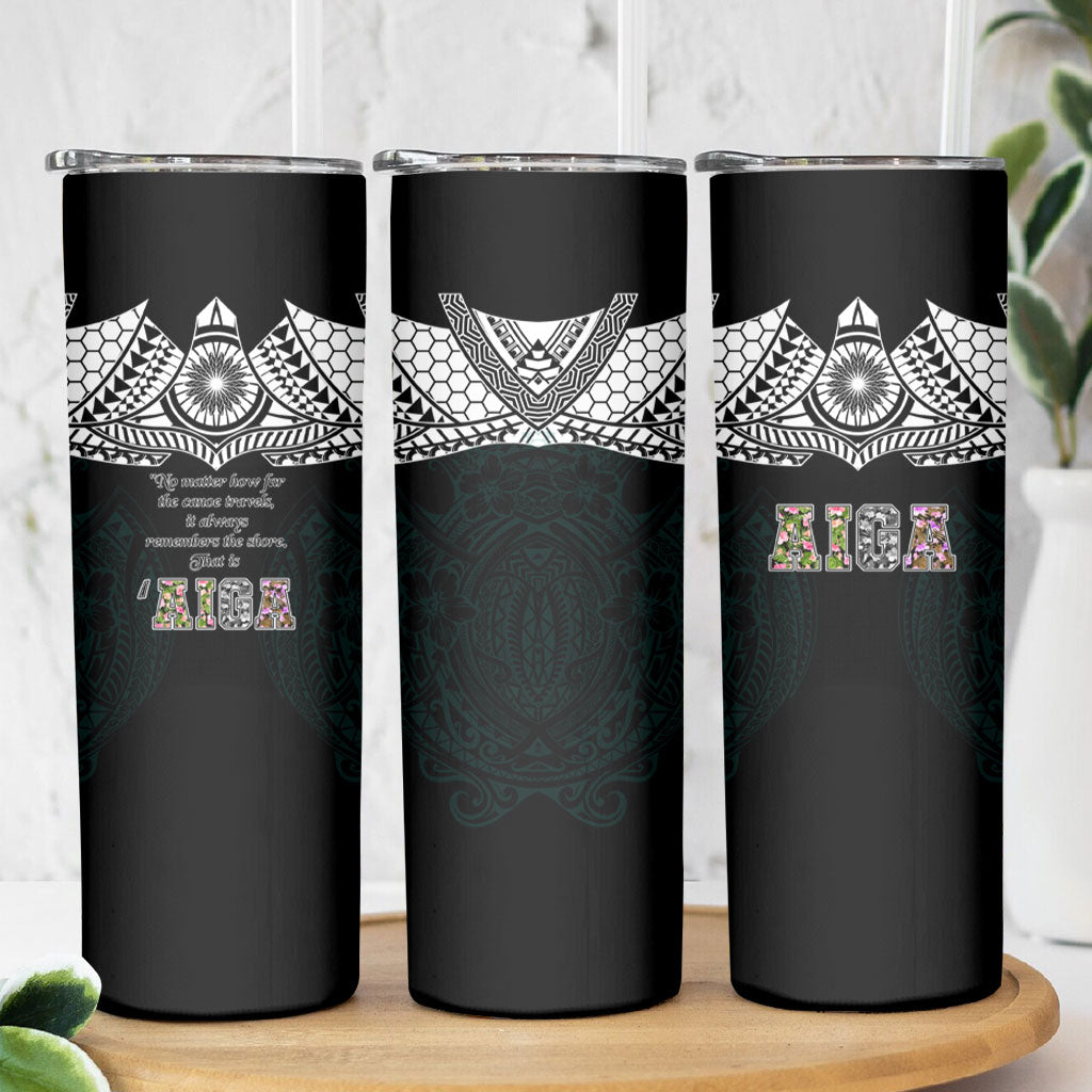 AIGA Always In Gods Arms Samoa Skinny Tumbler Polynesian Tribal Tattoo Art Family Heritage Faith