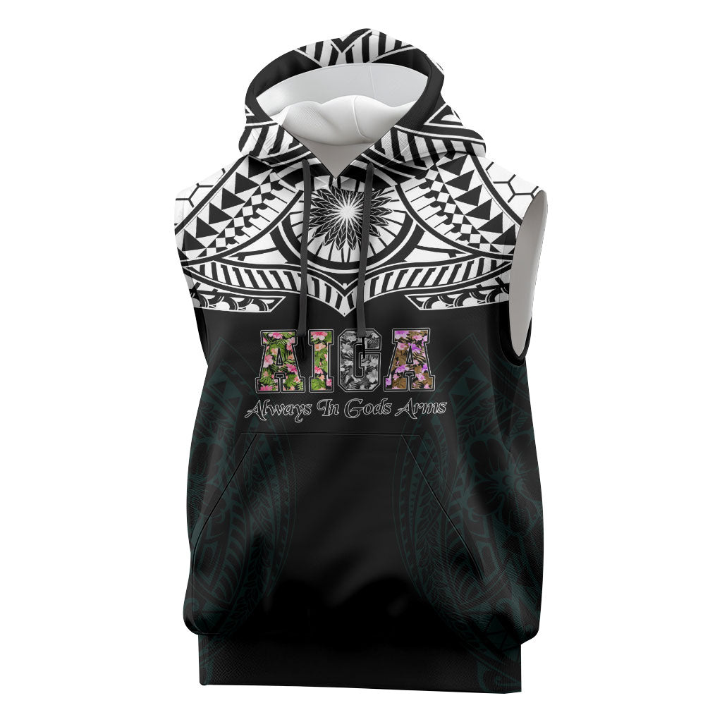 AIGA Always In Gods Arms Samoa Sleeveless Hoodie Polynesian Tribal Tattoo Art Family Heritage Faith