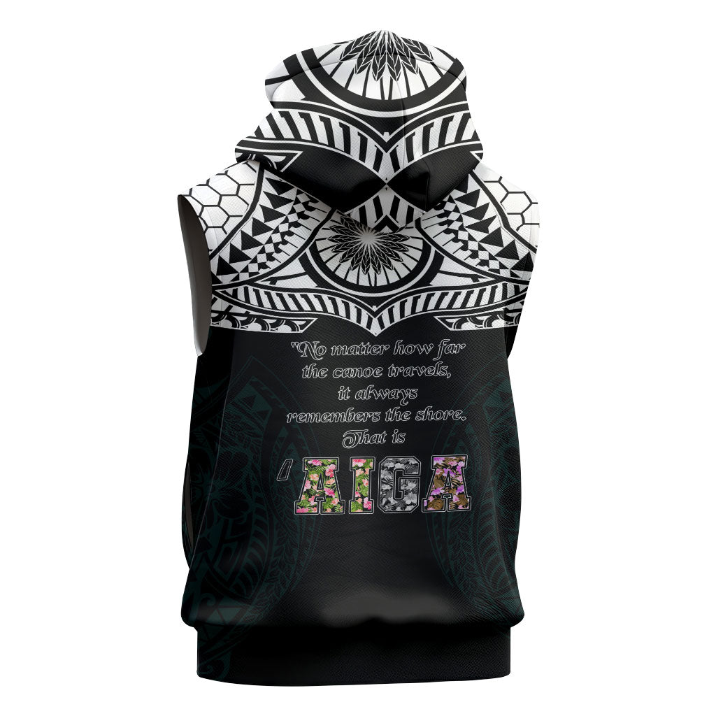 AIGA Always In Gods Arms Samoa Sleeveless Hoodie Polynesian Tribal Tattoo Art Family Heritage Faith
