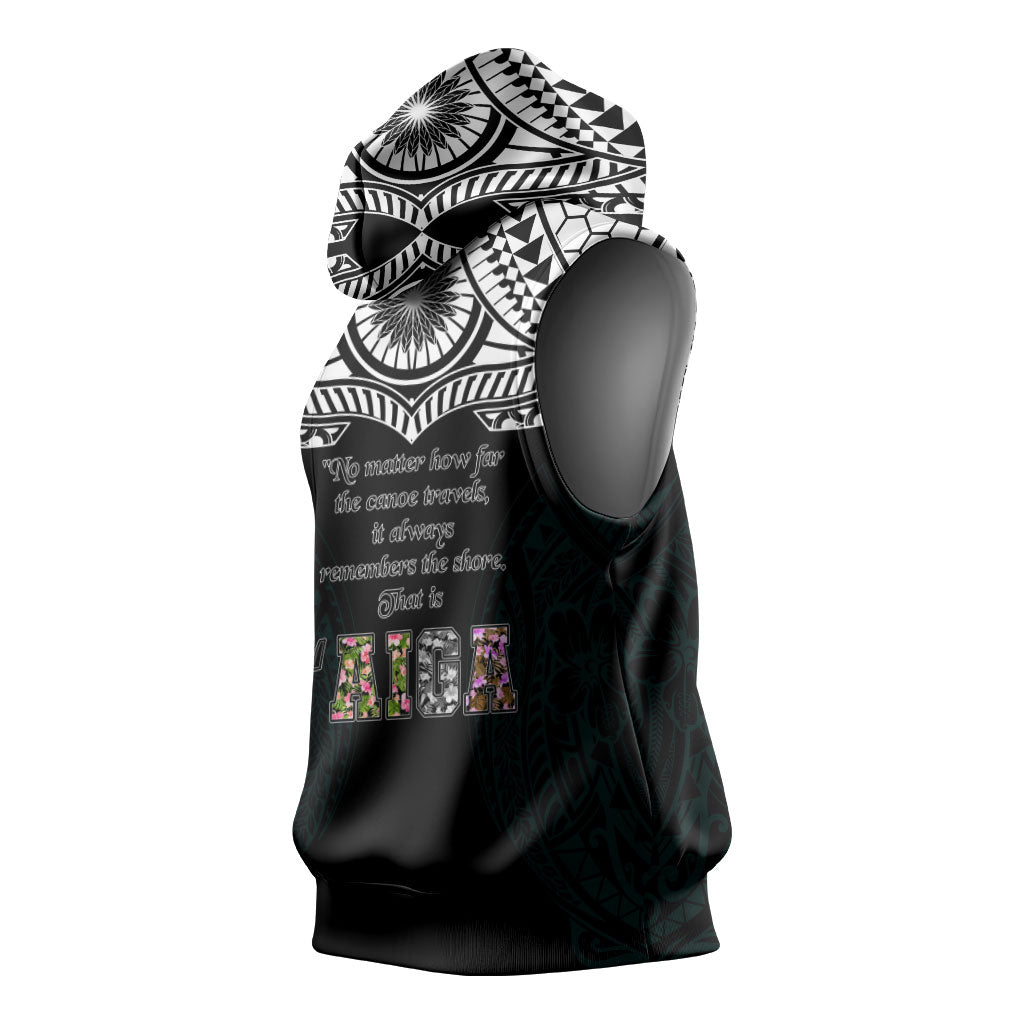 AIGA Always In Gods Arms Samoa Sleeveless Hoodie Polynesian Tribal Tattoo Art Family Heritage Faith
