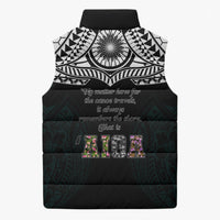 AIGA Always In Gods Arms Samoa Sleeveless Puffer Jacket Polynesian Tribal Tattoo Art Family Heritage Faith