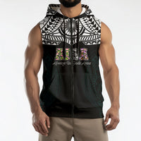 AIGA Always In Gods Arms Samoa Sleeveless Zip Hoodie Polynesian Tribal Tattoo Art Family Heritage Faith