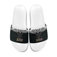 AIGA Always In Gods Arms Samoa Slide Sandals Polynesian Tribal Tattoo Art Family Heritage Faith