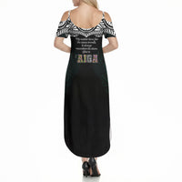 AIGA Always In Gods Arms Samoa Summer Maxi Dress Polynesian Tribal Tattoo Art Family Heritage Faith