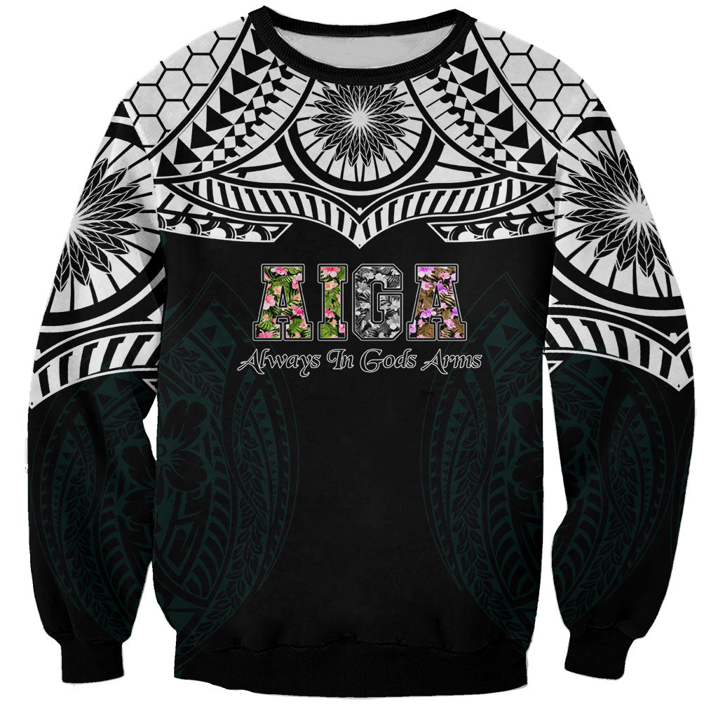 AIGA Always In Gods Arms Samoa Sweatshirt Polynesian Tribal Tattoo Art Family Heritage Faith