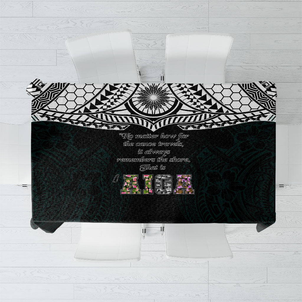 AIGA Always In Gods Arms Samoa Tablecloth Polynesian Tribal Tattoo Art Family Heritage Faith