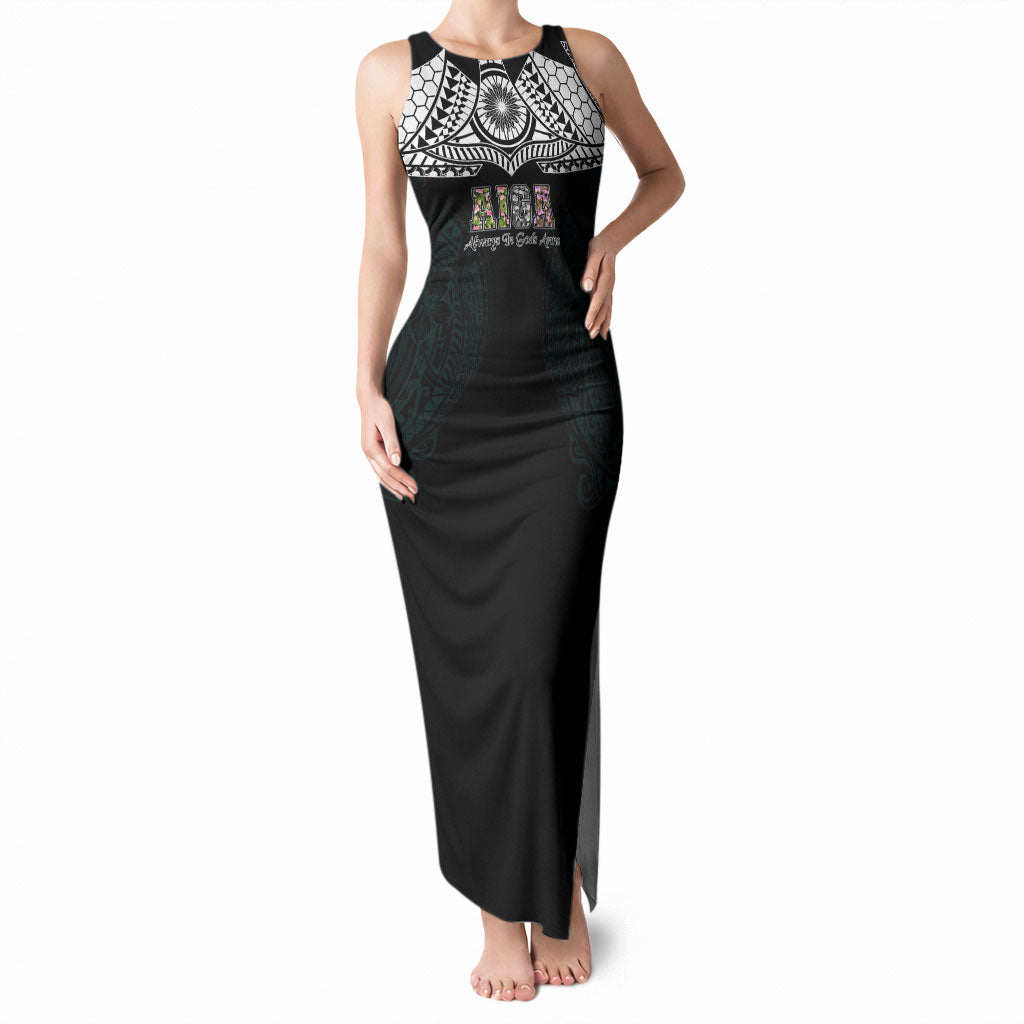 AIGA Always In Gods Arms Samoa Tank Maxi Dress Polynesian Tribal Tattoo Art Family Heritage Faith TS04 Women Black White - Polynesian Pride