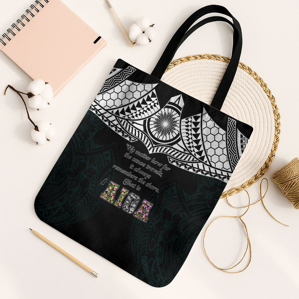 AIGA Always In Gods Arms Samoa Tote Bag Polynesian Tribal Tattoo Art Family Heritage Faith TS04 Black Strap One Size Black White - Polynesian Pride