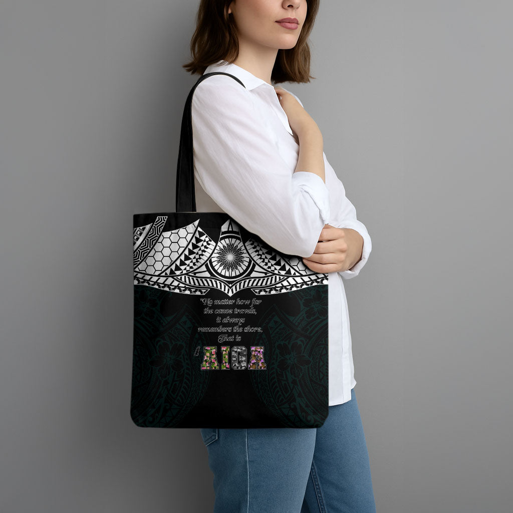 AIGA Always In Gods Arms Samoa Tote Bag Polynesian Tribal Tattoo Art Family Heritage Faith
