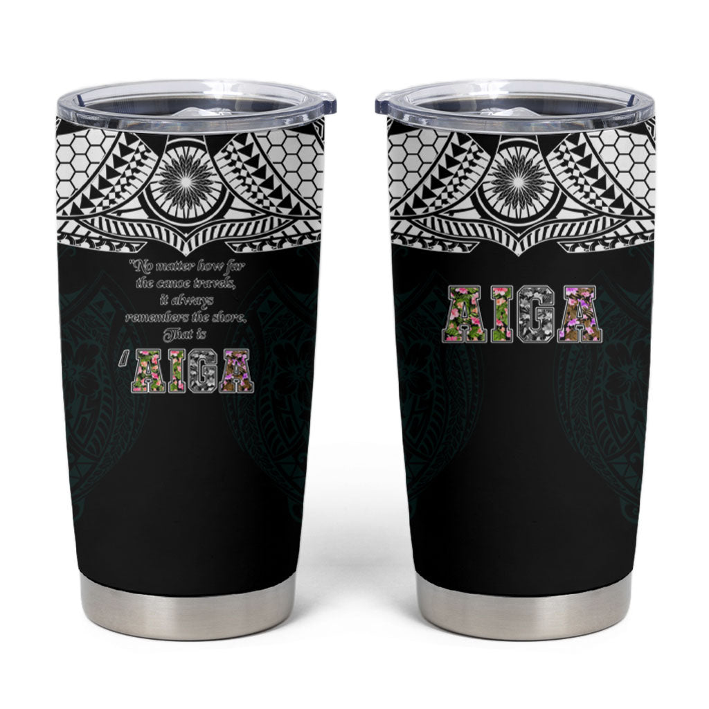AIGA Always In Gods Arms Samoa Tumbler Cup Polynesian Tribal Tattoo Art Family Heritage Faith