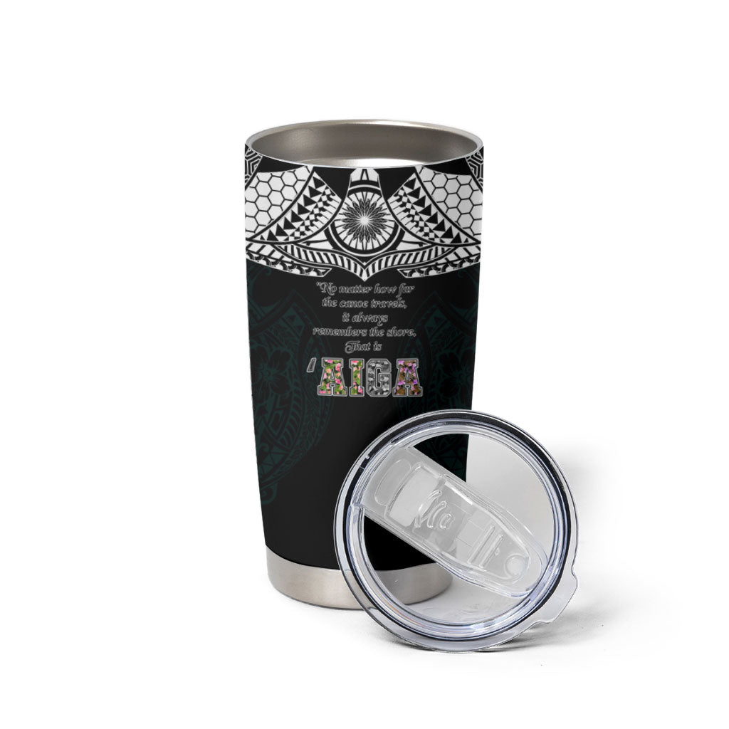AIGA Always In Gods Arms Samoa Tumbler Cup Polynesian Tribal Tattoo Art Family Heritage Faith