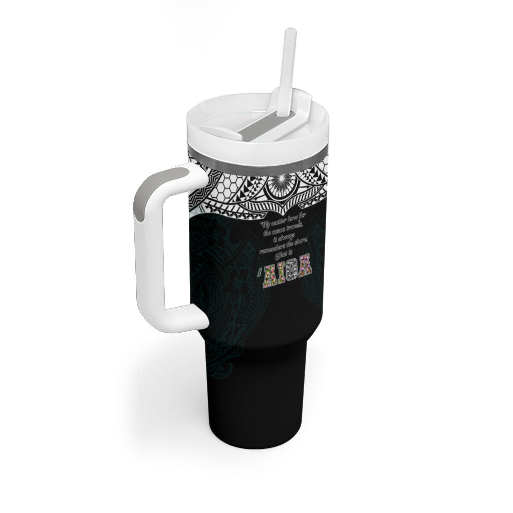 AIGA Always In Gods Arms Samoa Tumbler With Handle Polynesian Tribal Tattoo Art Family Heritage Faith
