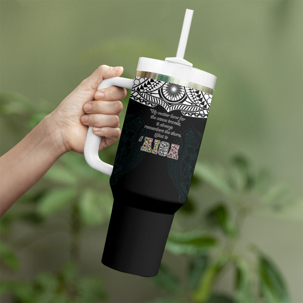 AIGA Always In Gods Arms Samoa Tumbler With Handle Polynesian Tribal Tattoo Art Family Heritage Faith