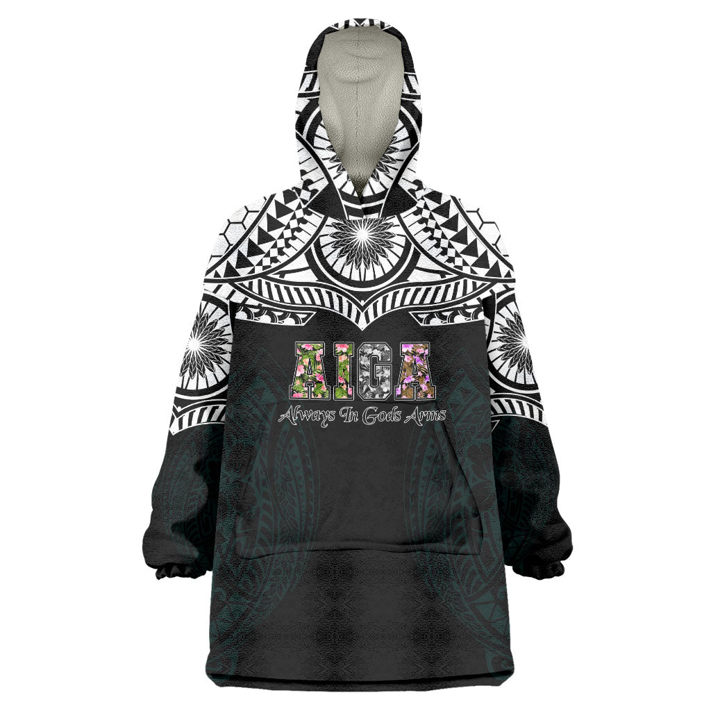 AIGA Always In Gods Arms Samoa Wearable Blanket Hoodie Polynesian Tribal Tattoo Art Family Heritage Faith